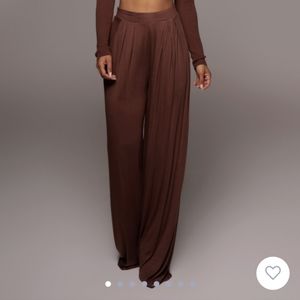 Jluxlabel nwt jluxbasix devyn wide leg pants M chocolate brown
